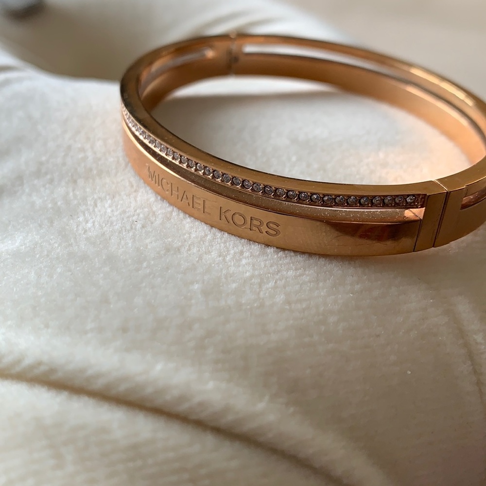 Rose gold Michael Kors bracelet with crystals